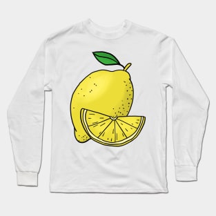 Lemon hand drawn fruits summer Long Sleeve T-Shirt